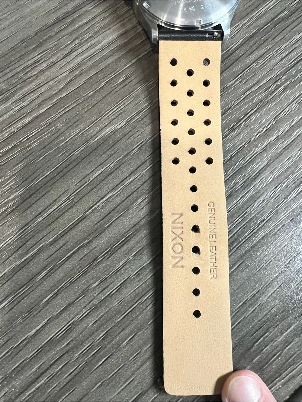 Nixon Sentry leather and stainless steel watch